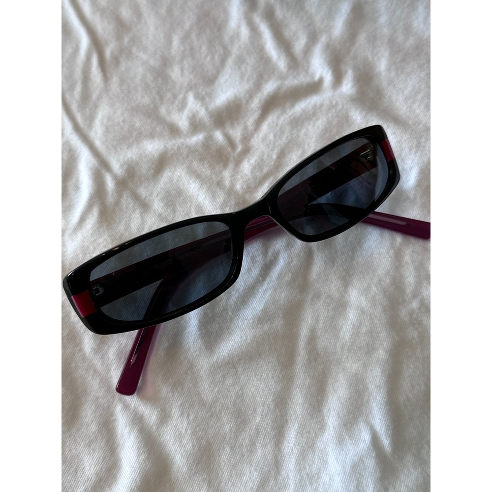 Anna Sui Sunglasses Womens 52mm Black Magenta Purple Rectangle Gradient Vintage